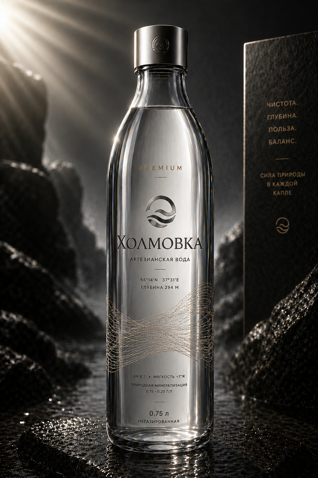 Вода питьевая «Холмовка» негазированная 0,5 л, стекло